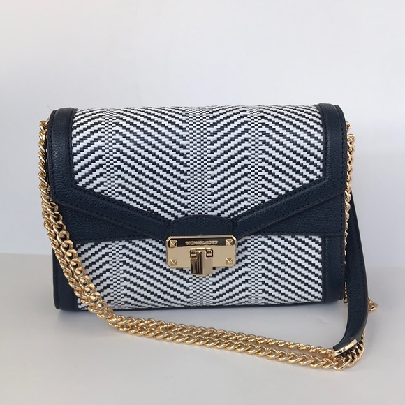 Michael Kors Handbags - Michael Kors Kinsley chain shoulder flap bag navy